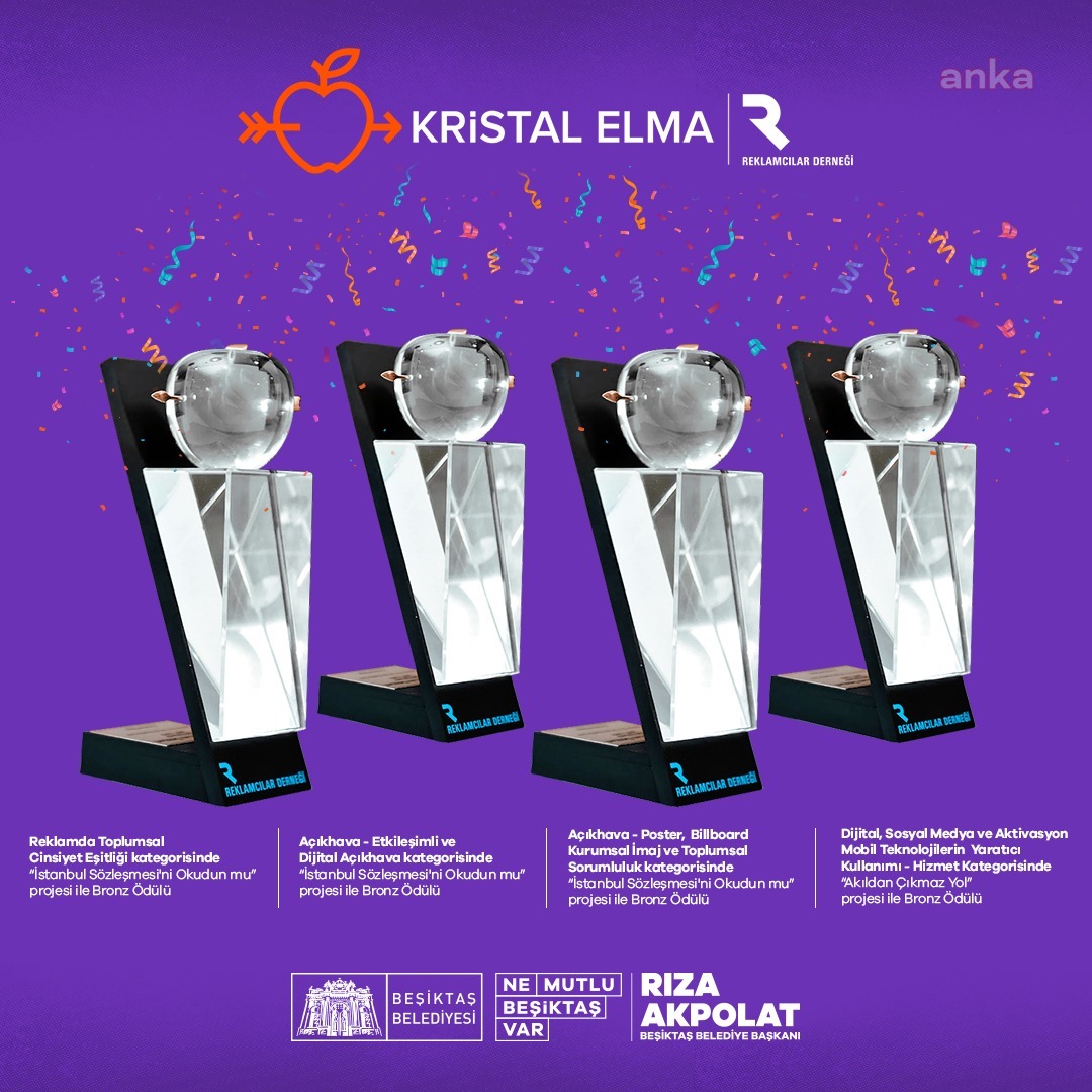 BEŞİKTAŞ BELEDİYESİ KRİSTAL ELMA’DA 4 ÖDÜLÜN DAHA SAHİBİ OLDU