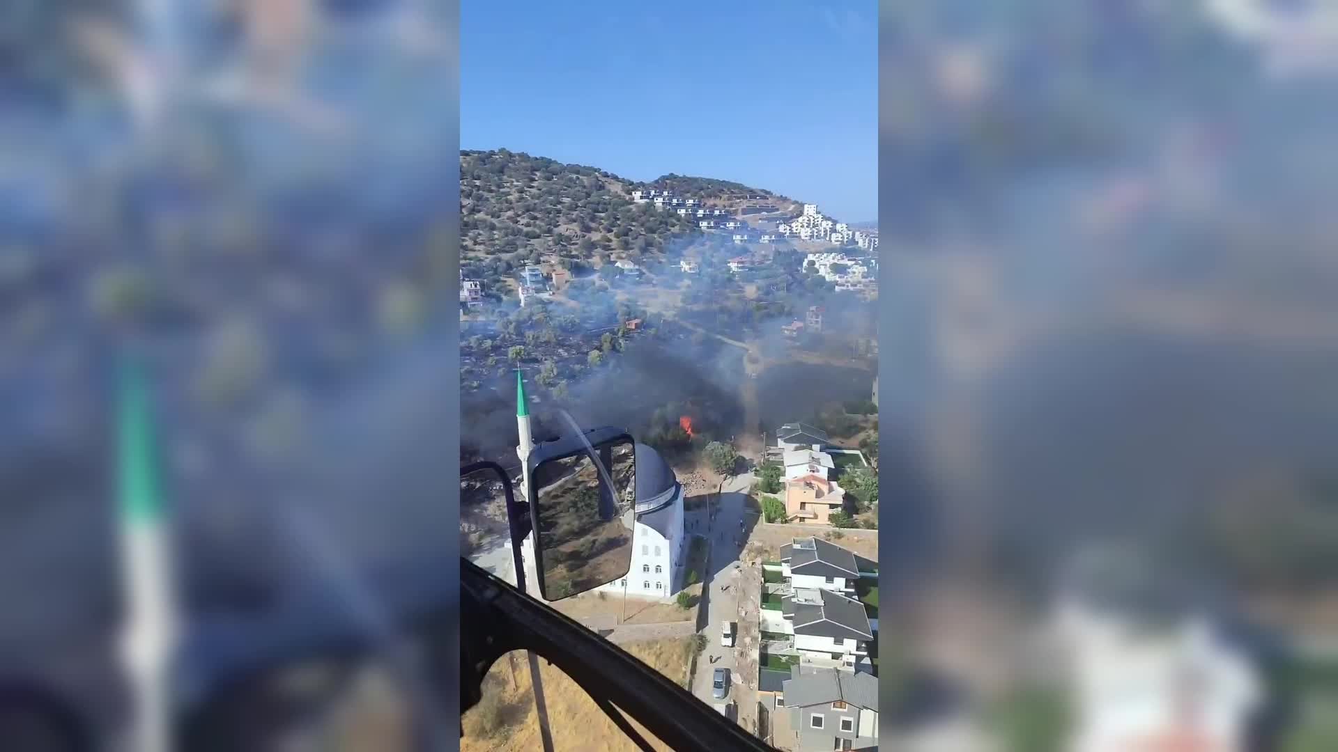 İzmir Dikili’de yangını: Yerleşim yerlerine yakın bölgede müdahale sürüyor
