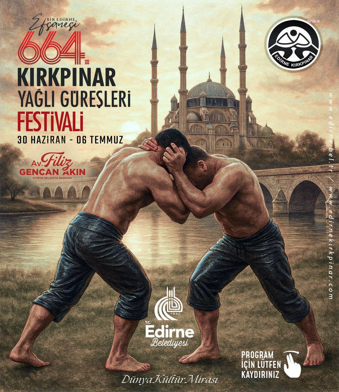 Kırkpınar Yağlı Güreşler Festivali'nin programı belli oldu