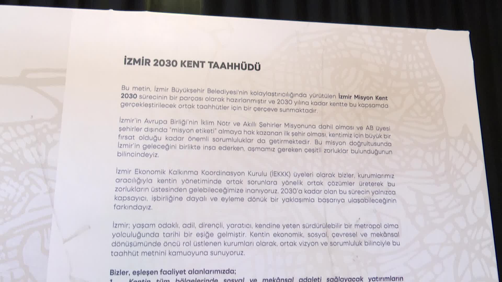 İmzalar İzmir 2030 Kent Taahhüdü için atıldı