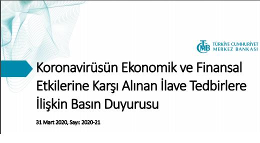 MERKEZ BANKASI EK TEDBİRLER AÇIKLADI