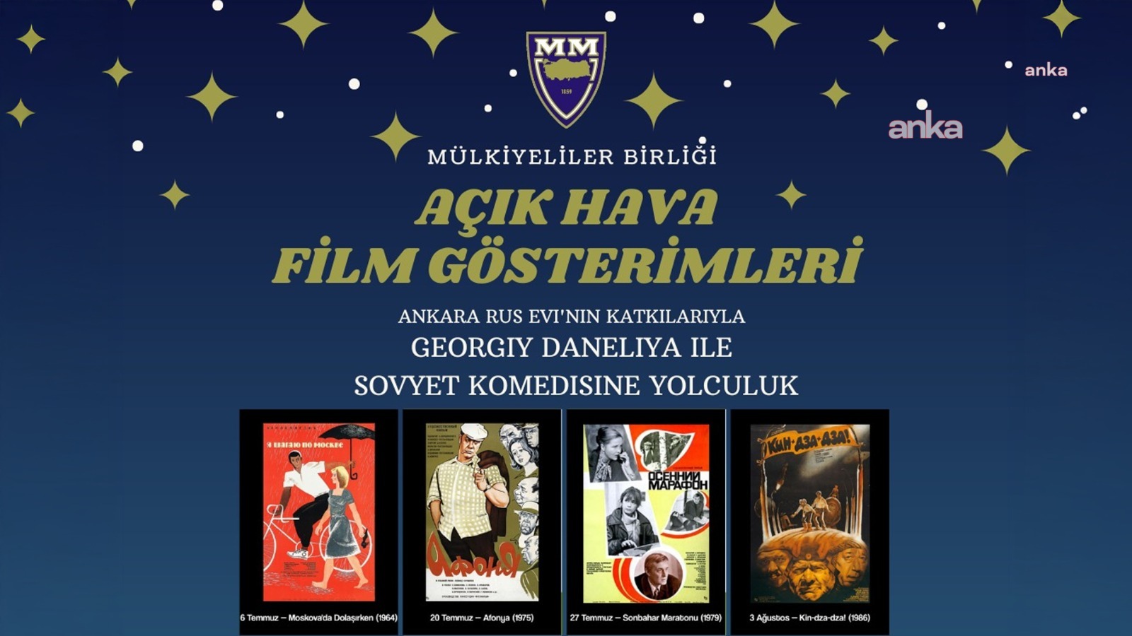 Ankara'da Mülkiyeliler Birliği bahçesinde Sovyet sineması rüzgarı: Açık hava film gösterimleri başlıyor