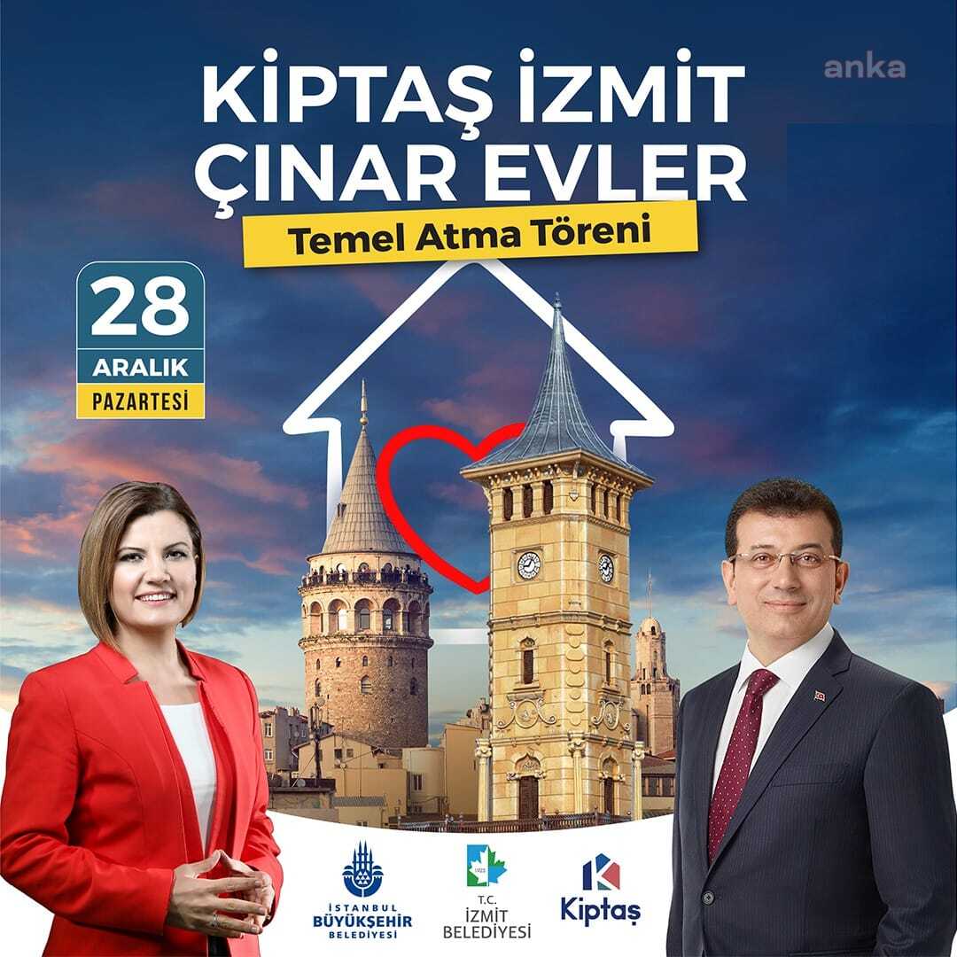 KİPTAŞ İZMİT ÇINAR EVLER'İN TEMELİ YARIN ATILIYOR