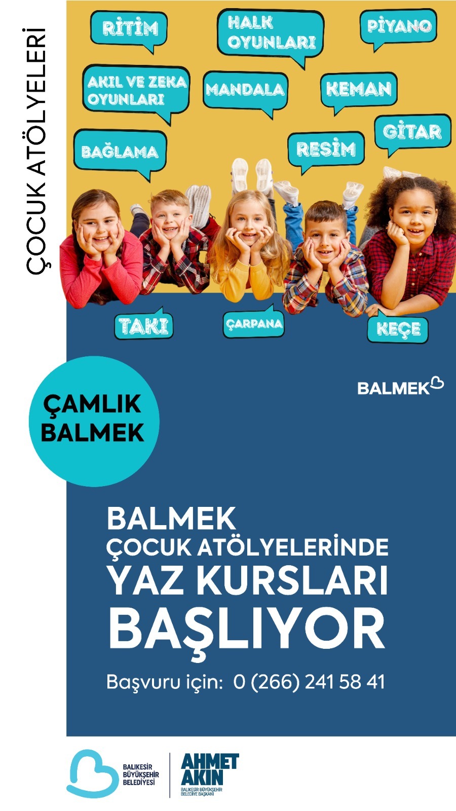Balıkesir Büyükşehir Belediyesi, yaz tatilinde çocukları eğlenceli atölyelerle buluşturuyor