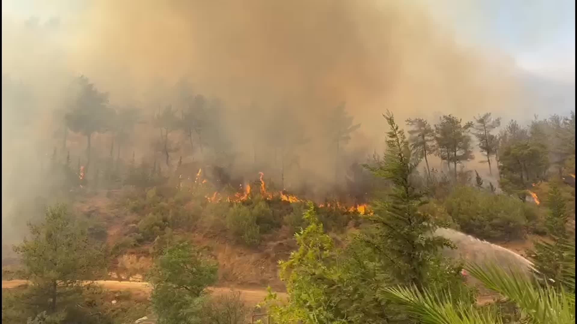 Hatay'ın Antakya ilçesinde başlayan yangın devam ediyor