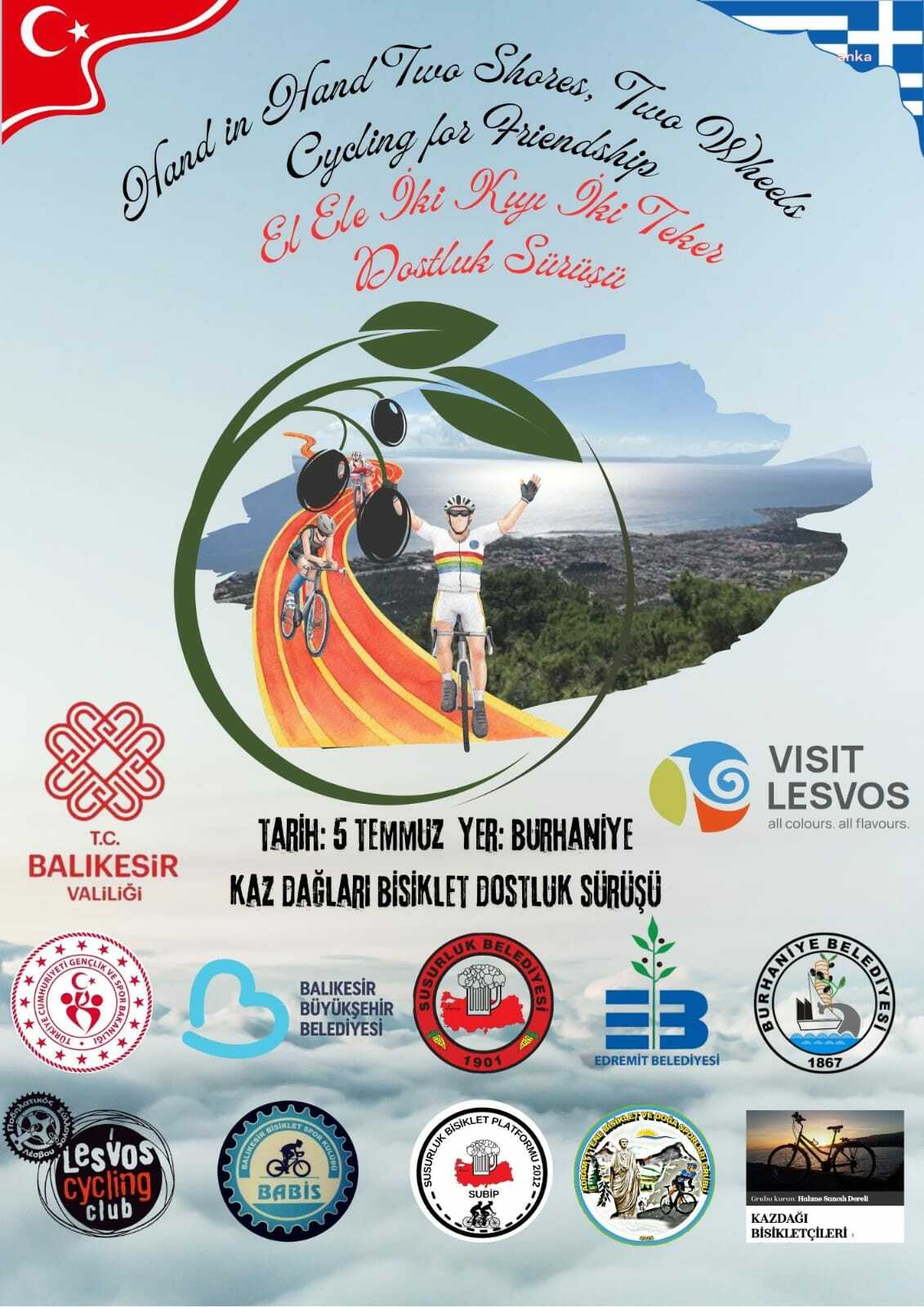 Edremit Belediyesi'nin katkı verdiği "El Ele İki Kıyı, İki Teker Dostluk Sürüşü" için geri sayım başladı