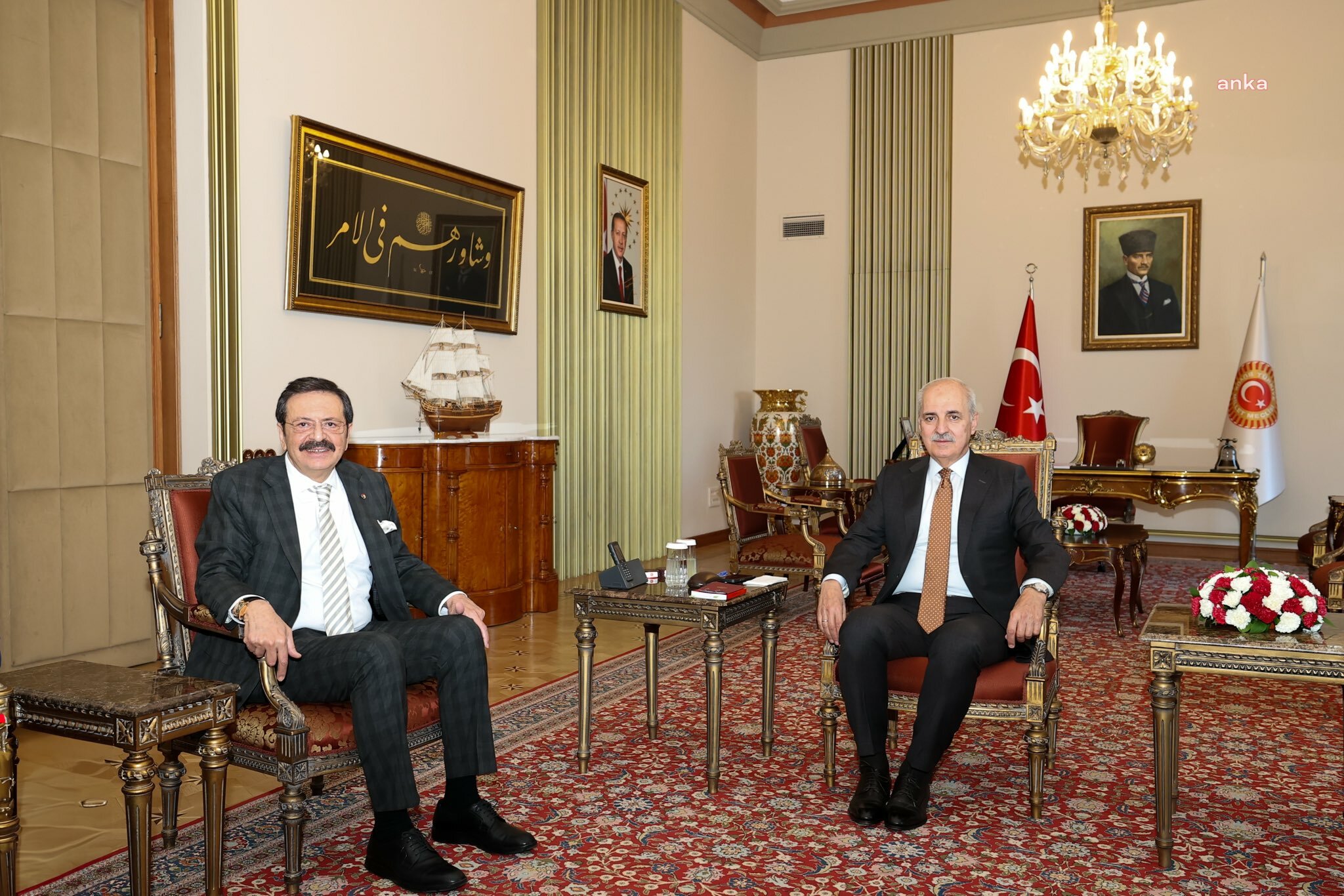 TBMM Başkanı Kurtulmuş, TOBB Başkanı Hisarcıklıoğlu'nu kabul etti