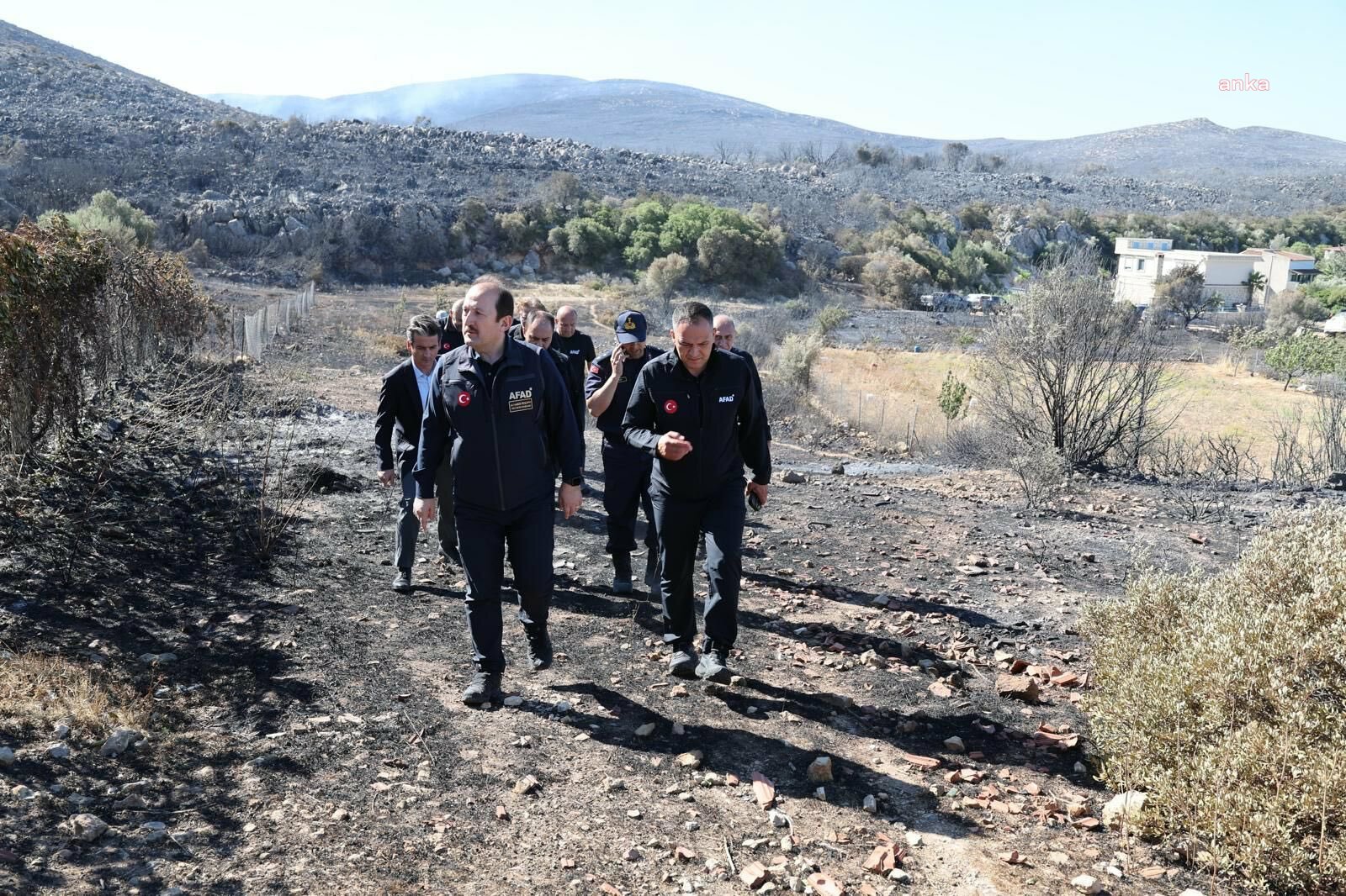 AFAD Başkanı Pehlivan, İzmir’in Çeşme ilçesi ile Alaçatı, Ilıca, Germiyan ve Ildır mahallelerinde yangından etkilenen alanlarda incelemelerde bulundu”