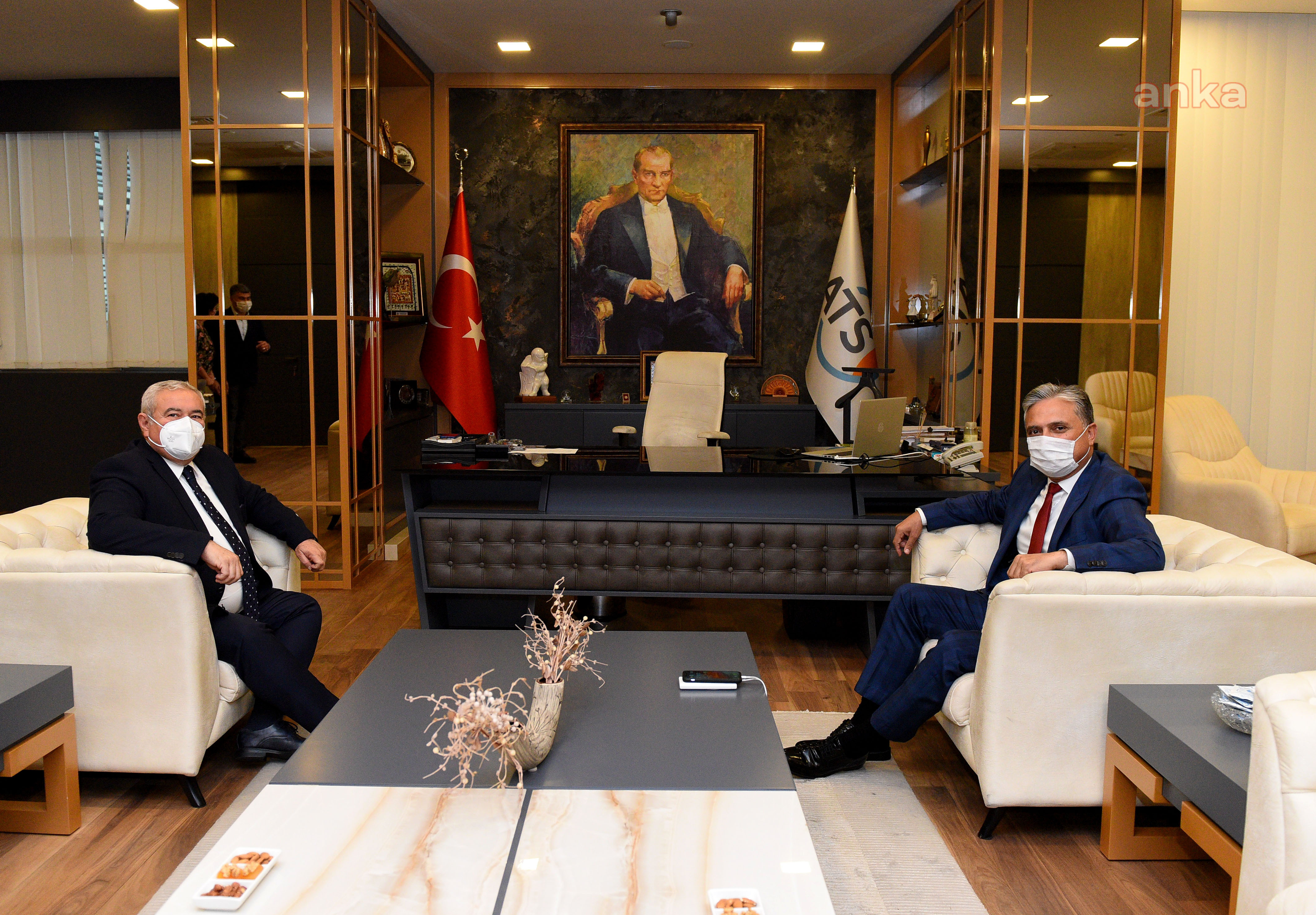 MURATPAŞA BELEDİYE BAŞKANI UYSAL'DAN ATSO BAŞKANI ÇETİN'E ZİYARET