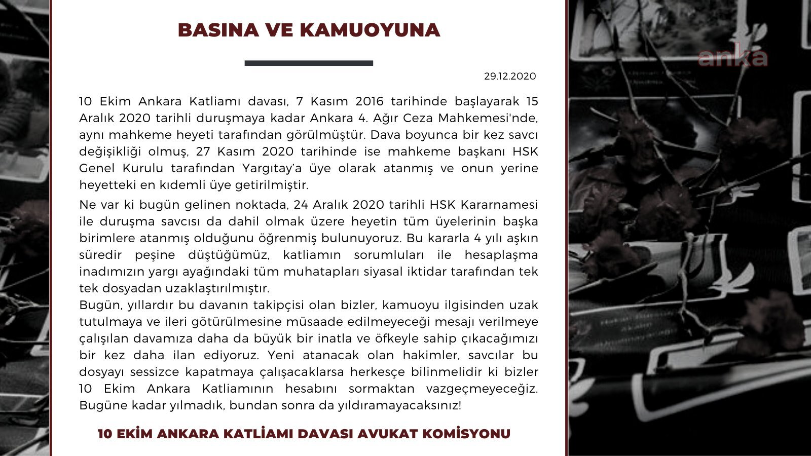 10 EKİM KATLİAMI DAVASINA BAKAN MAHKEME HEYETİNİN TAMAMI DEĞİŞTİ