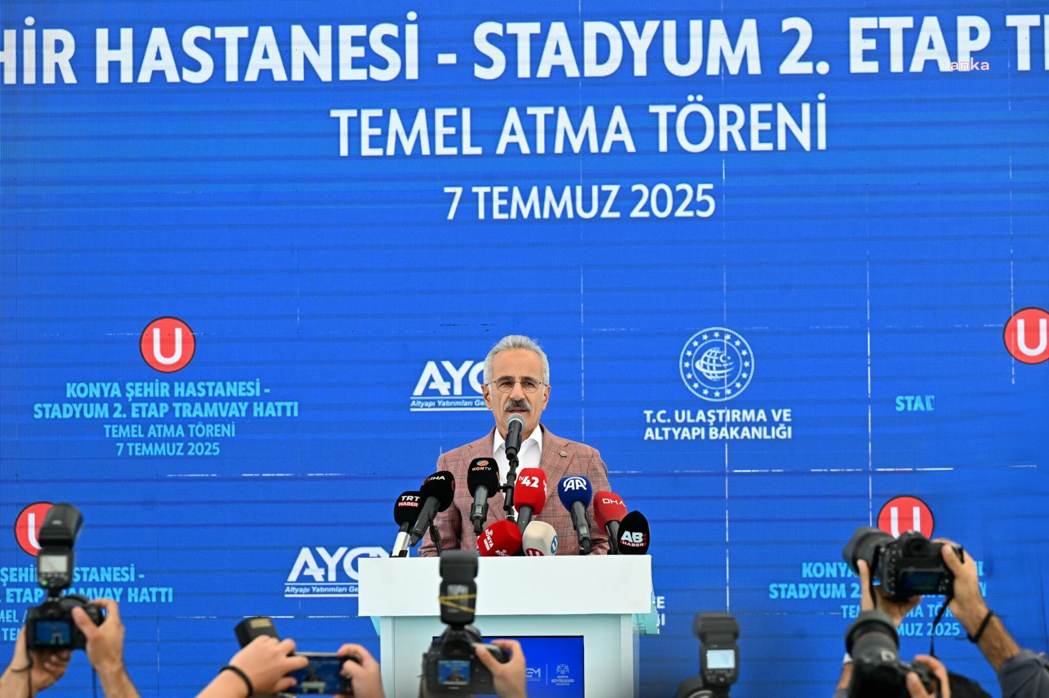 Konya’da Stadyum–Şehir Hastanesi Tramvay Hattı'nın temeli törenle atıldı
