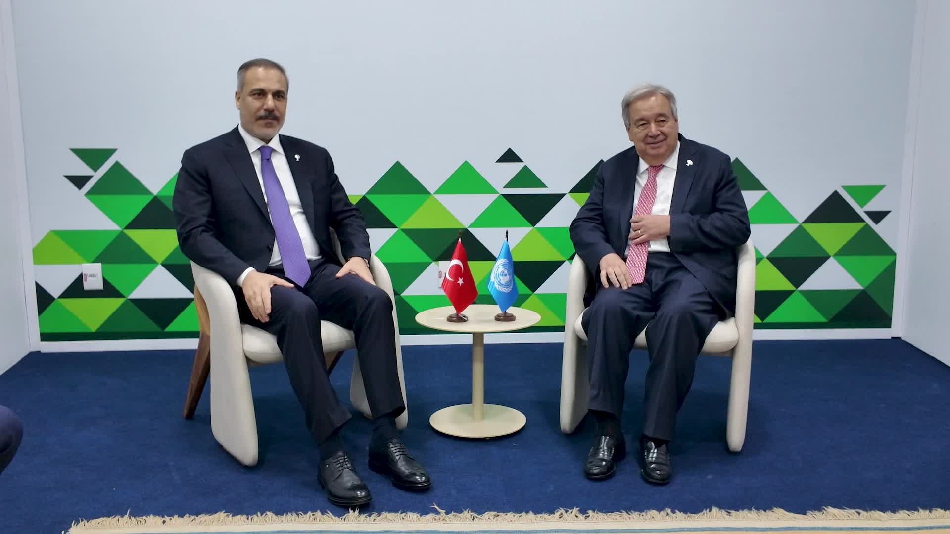 Bakan Fidan, Birleşmiş Milletler Genel Sekreteri Antonio Guterres ile görüştü