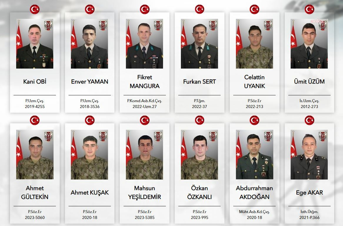 "Metan gazı" zehirlenmesi sonucu şehit olan 10 Mehmetçik yarın son yolculuğuna uğurlanacak