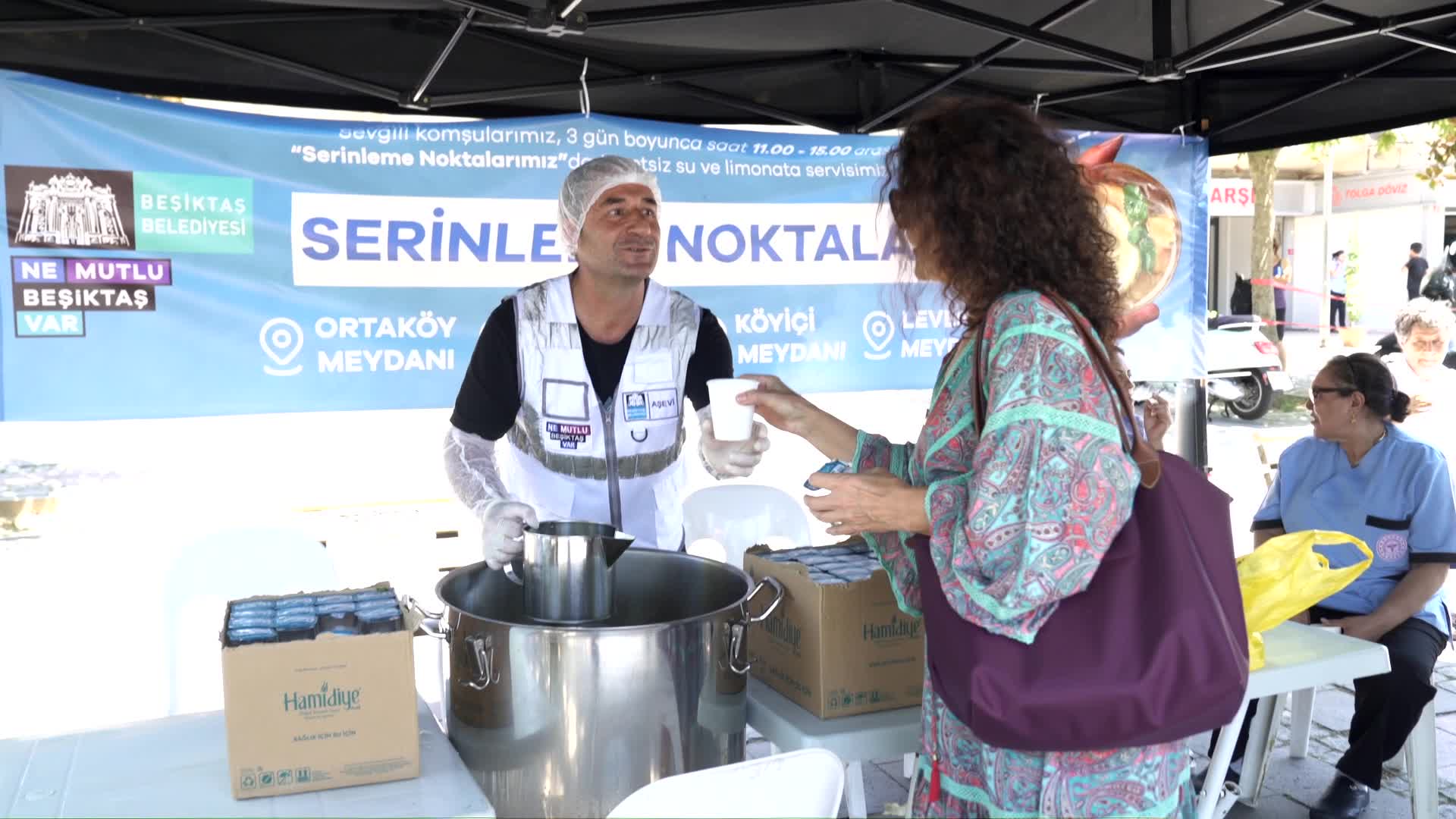 Beşiktaş’ta sıcak havalara karşı serinleme noktaları kuruldu