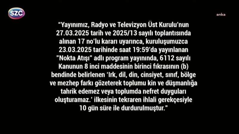 Sözcü TV karartıldı