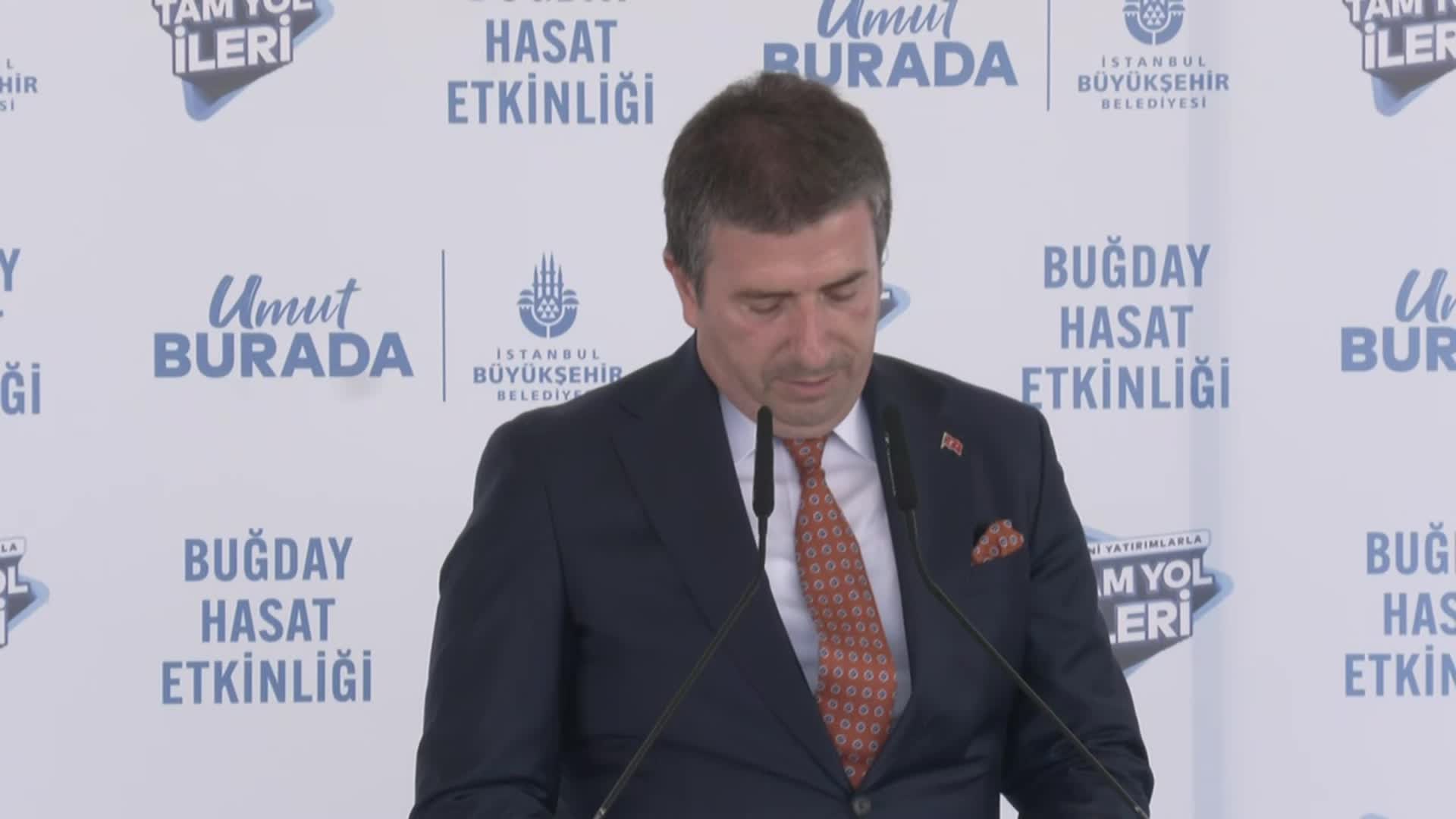 Çatalca'da Buğday Hasat Etkinliği'nde konuşan İBB Başkan Vekili Aslan: “Bir memleket, ancak üreticisi güçlüyse güçlüdür”