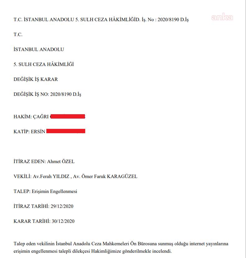 CUMHURBAŞKANI'NIN AVUKATI 'ZOR DURUMA DÜŞMESİN' DİYE HABERLERE ERİŞİM ENGELİ GETİRİLDİ
