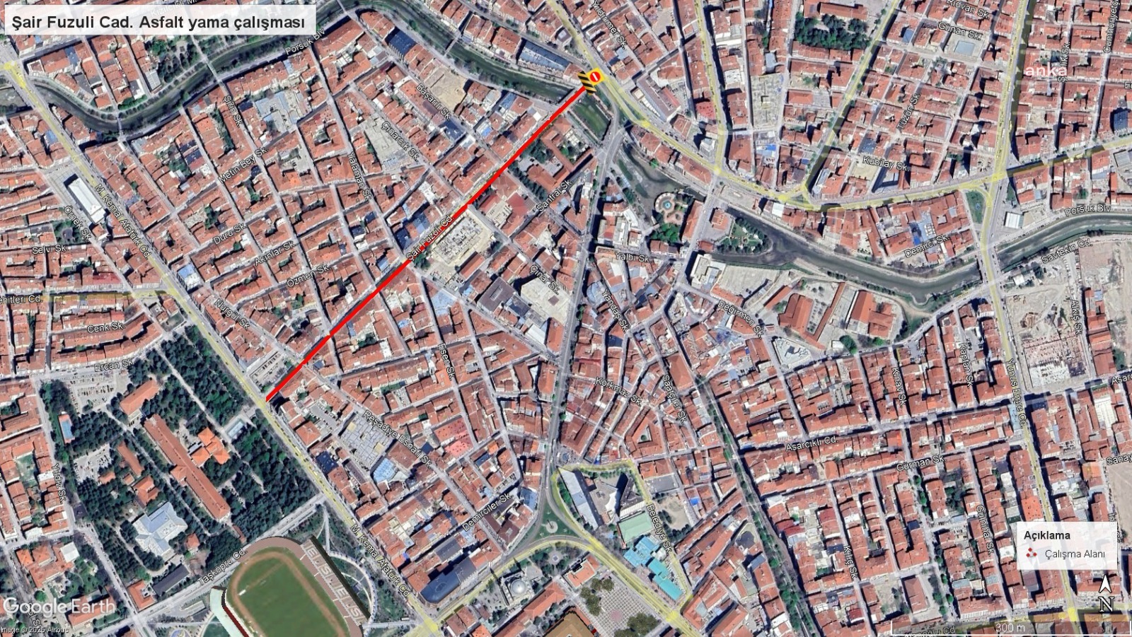 Eskişehir'de bu gece Şair Fuzuli Caddesi'nde çalışma yapılacak