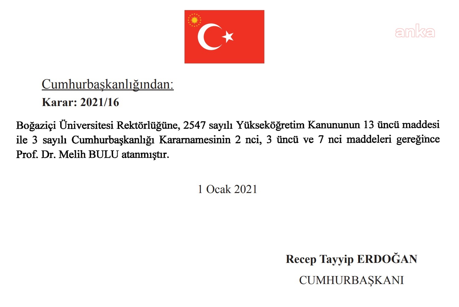 BOĞAZİÇİ ÜNİVERSİTESİ'NE AKP'Lİ MELİH BULU REKTÖR OLARAK ATANDI