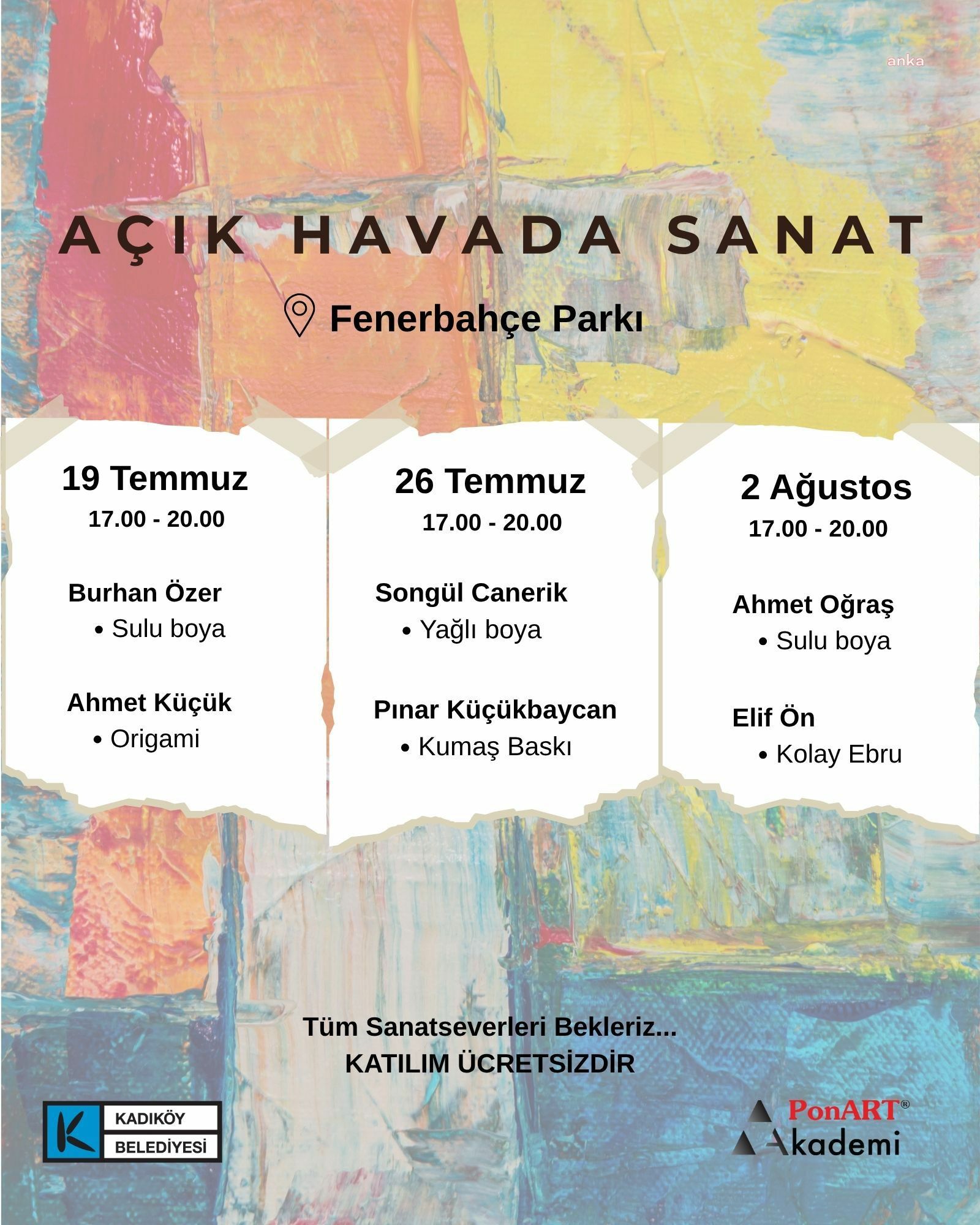 Kadıköy Fenerbahçe Parkı’nda “Açık Alanda Sanat” etkinliği başlıyor