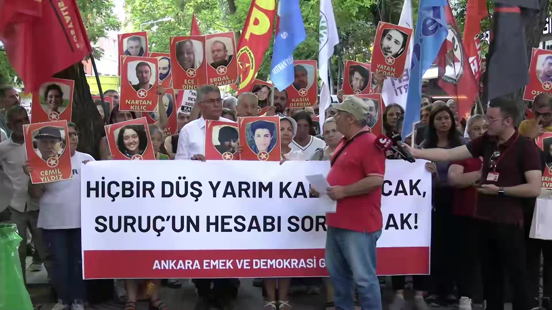 Suruç Katliamı’nda hayatını kaybeden 33 yurttaş Ankara’da anıldı… "10 yıldır katliamın failleri ve bağlantıları açığa çıkarılmadı"