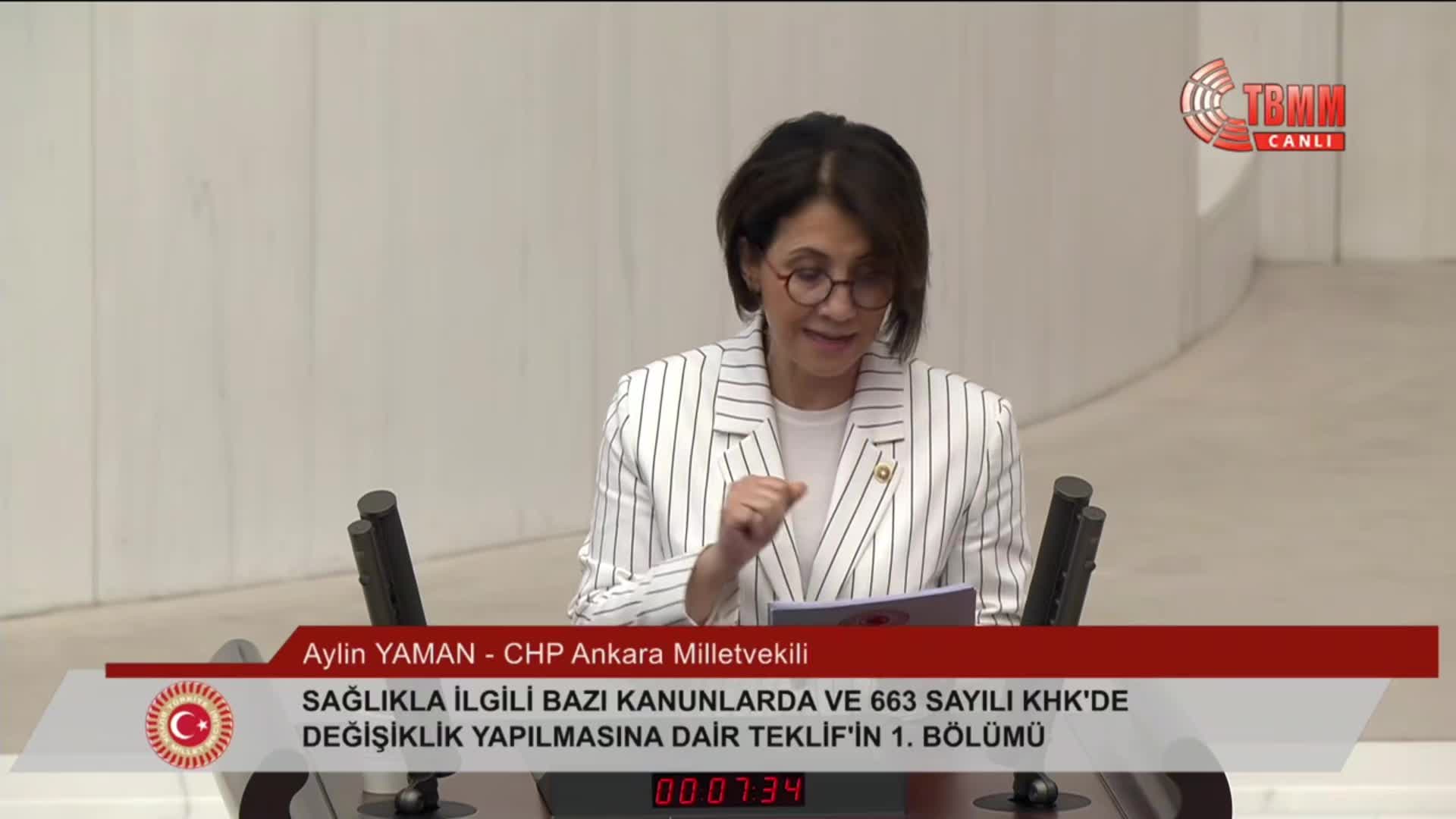 TBMM Genel Kurulu... Aylin Yaman: Esrarın etken maddesinin eczanelerde satılacak olmasının yaratacağı yanlış algı mutlaka değerlendirilmelidir