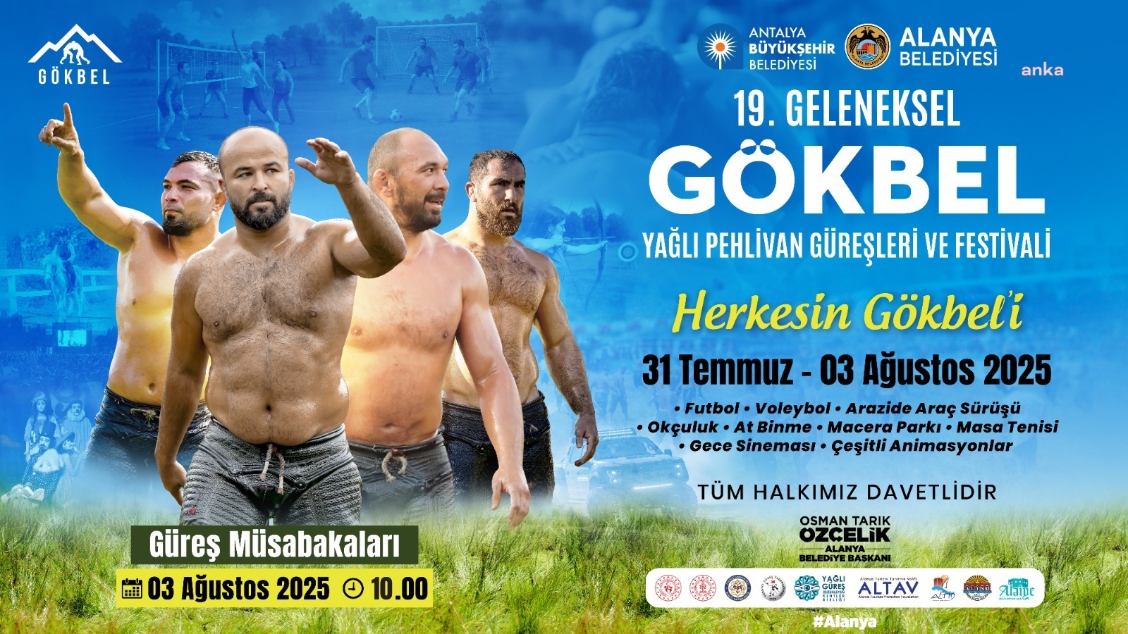 19. Gökbel Yağlı Pehlivan Güreşleri ve Festivali, 31 Temmuz’da Alanya'da başlıyor