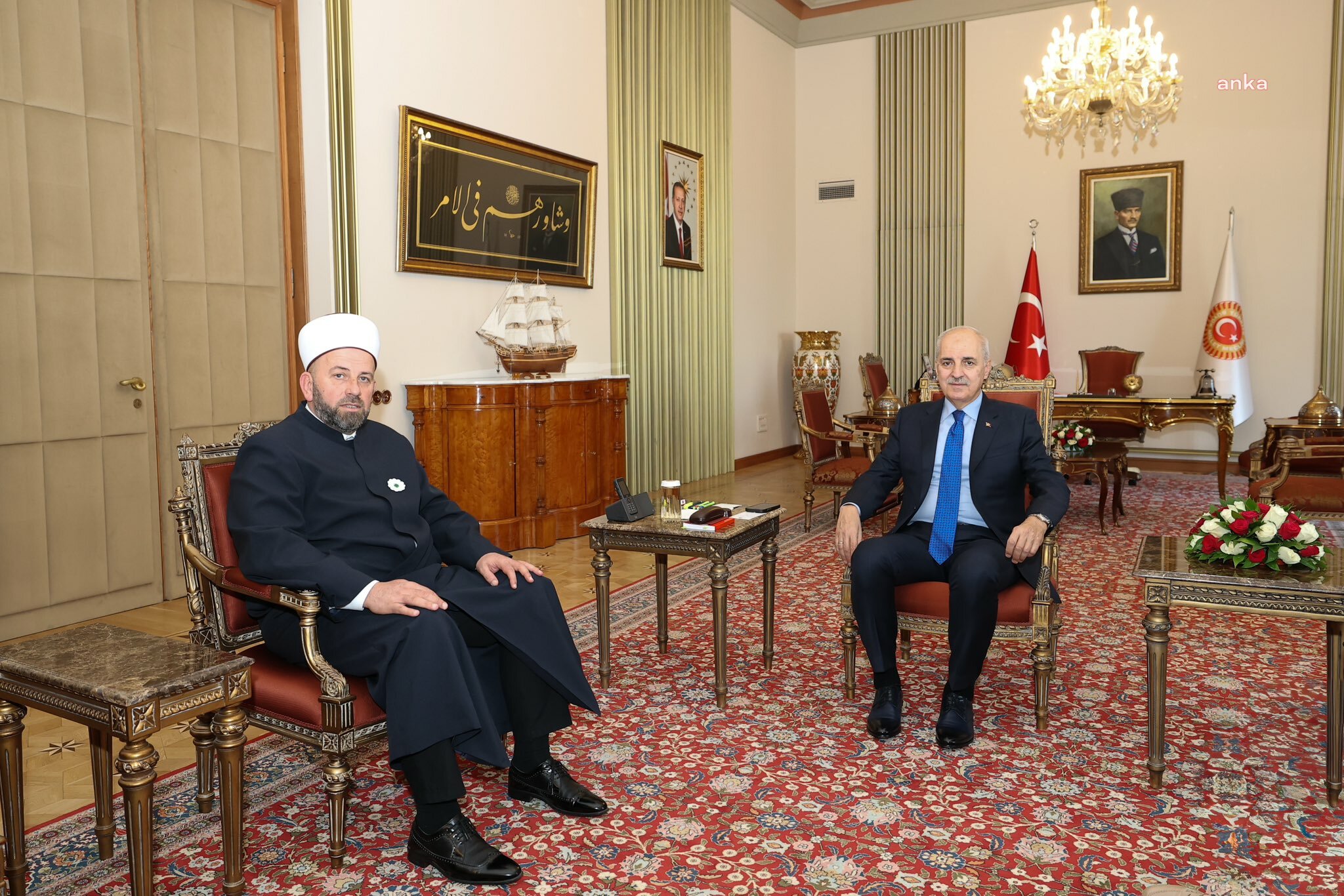 Numan Kurtulmuş, Karadağ İslam Birliği Başkanı Rifat Fejzic'i kabul etti