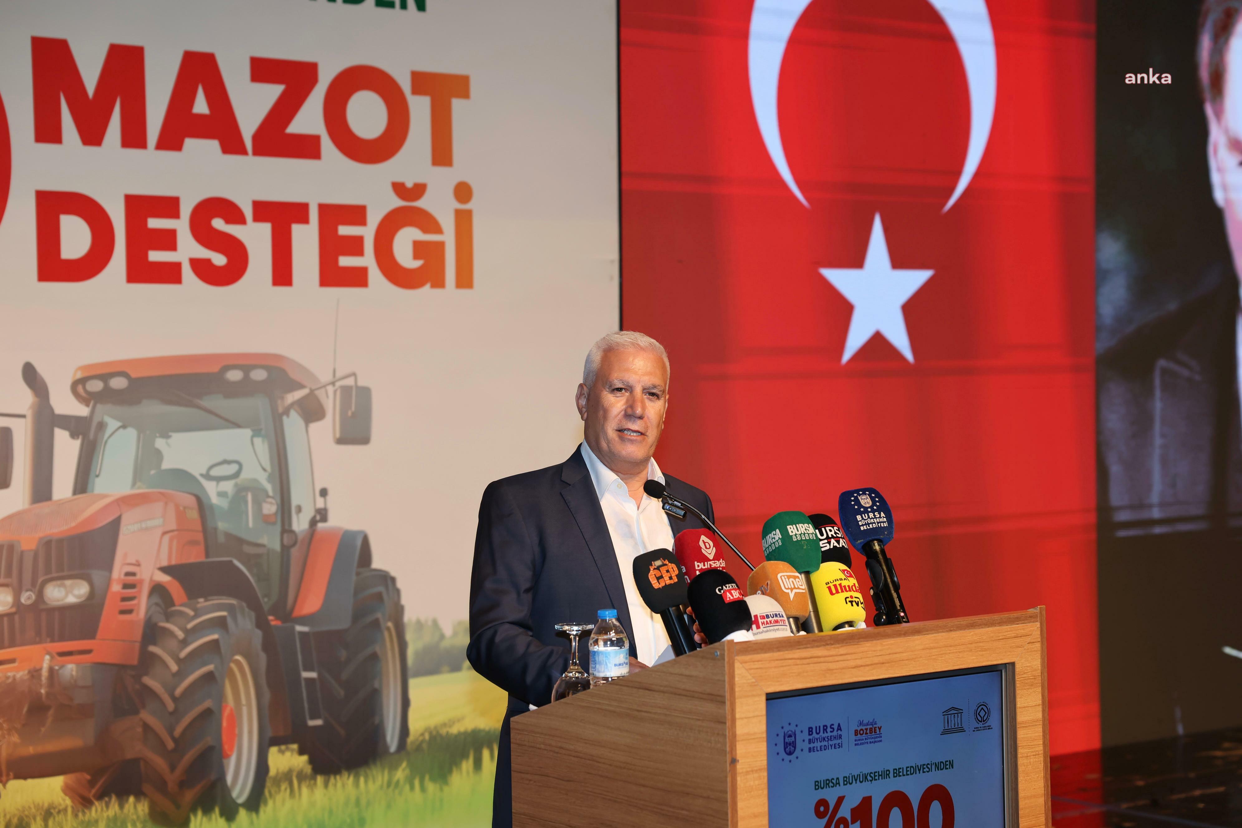 Bursa Büyükşehir Belediyesi’nden üreticiye yüzde 100 hibeli mazot desteği