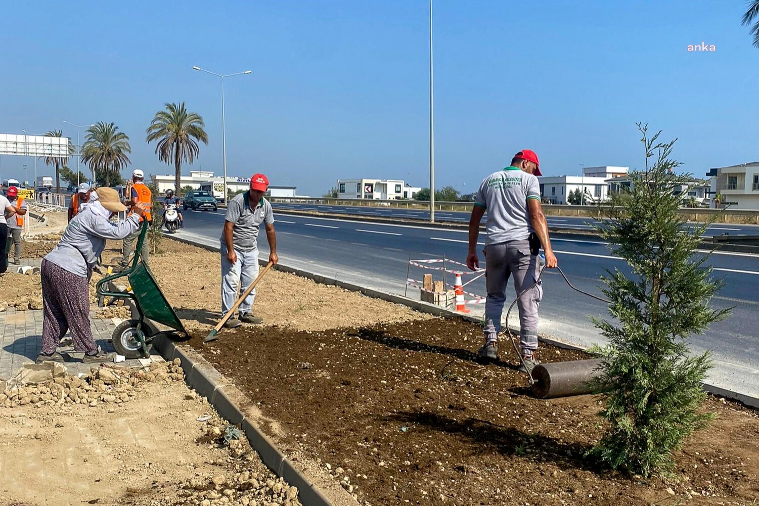 Manavgat Belediyesi'nden doğa dostu refüj düzenlemesi ve sulama projesi
