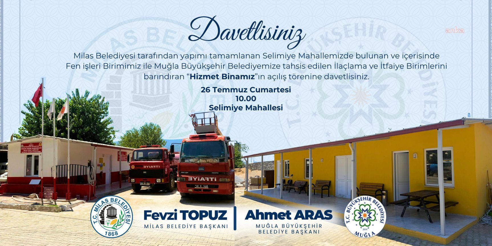 Milas Belediyesi tarafından yapımı tamamlanan Hizmet Binası törenle açılıyor