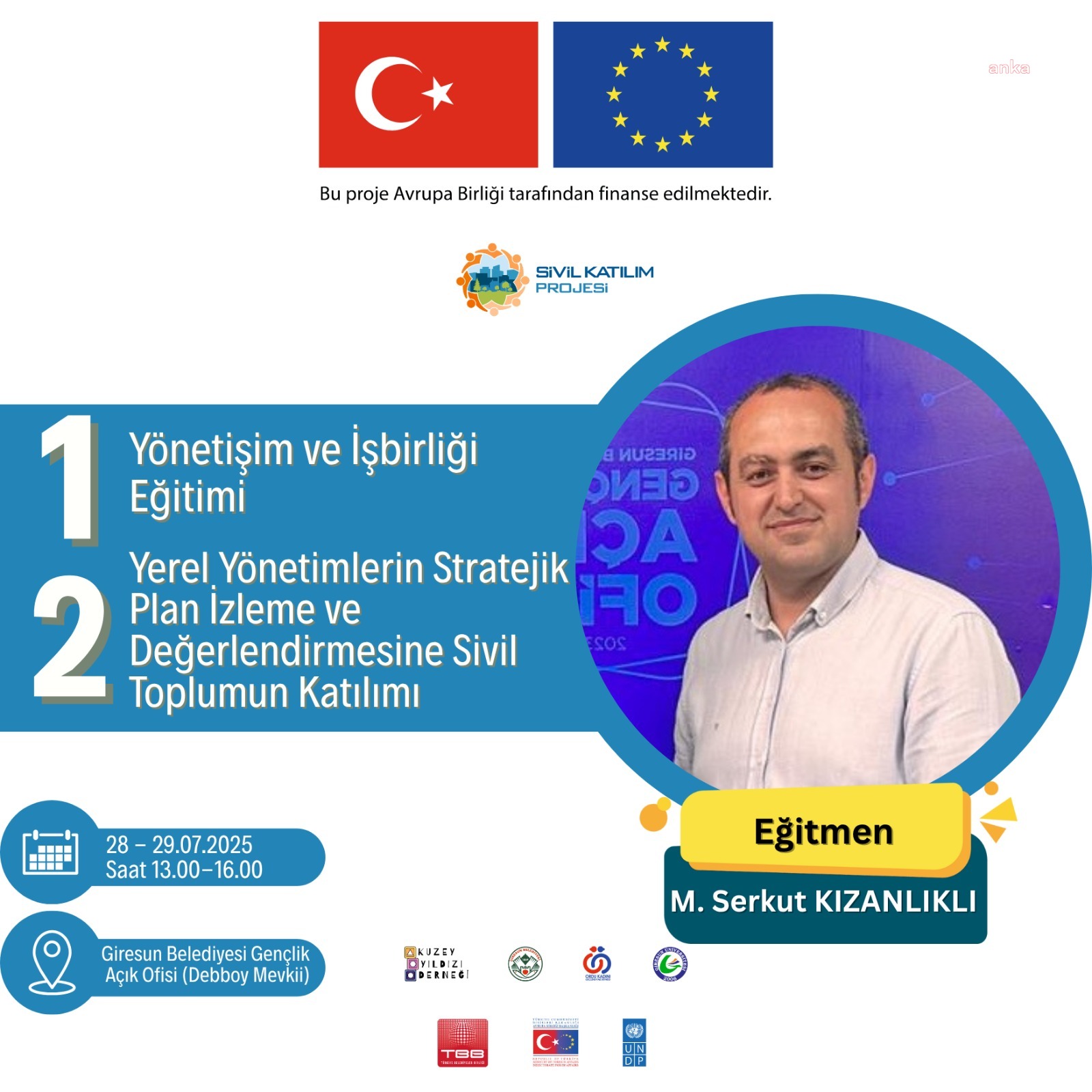 Giresun Belediyesi, sivil katılım projesi eğitimine ev sahipliği yapacak