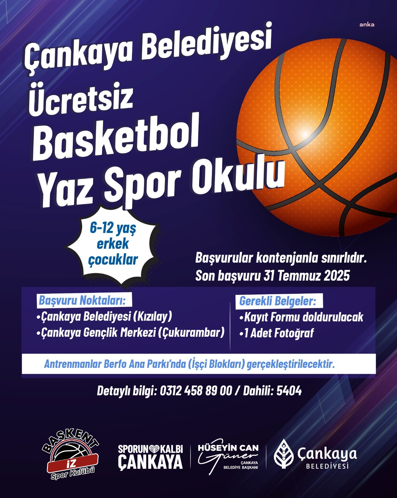 Çankaya Belediyesi'nden ücretsiz Yaz Spor Okulları