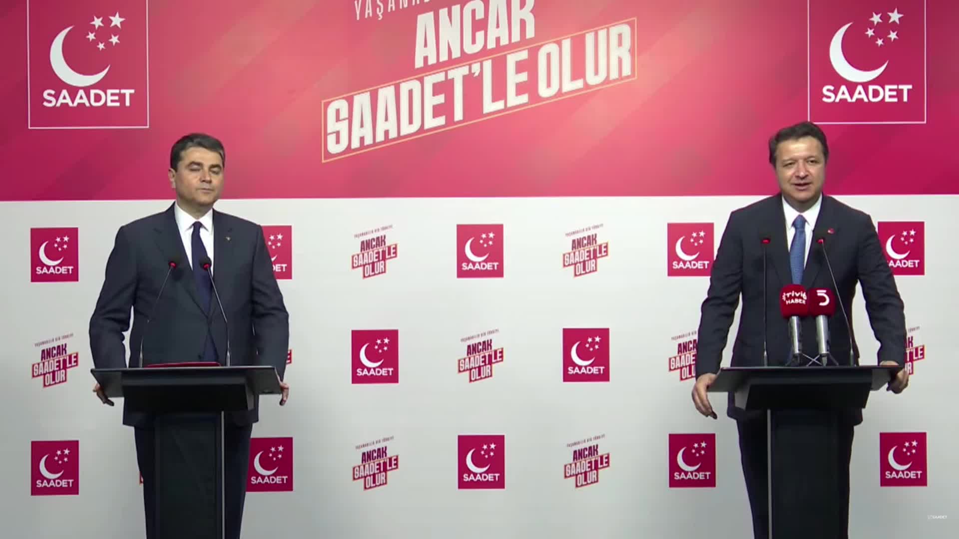 Demokrat Parti Genel Başkanı Uysal, Saadet Partisi Genel Başkanı Arıkan'ı ziyaret etti