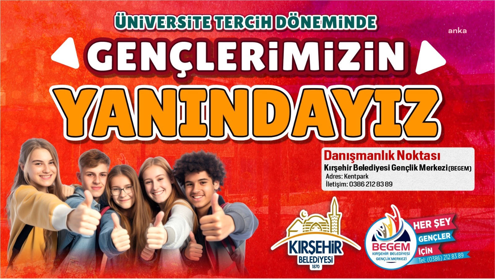 Kırşehir Belediyesi, üniversite tercih döneminde gençlerin yanında