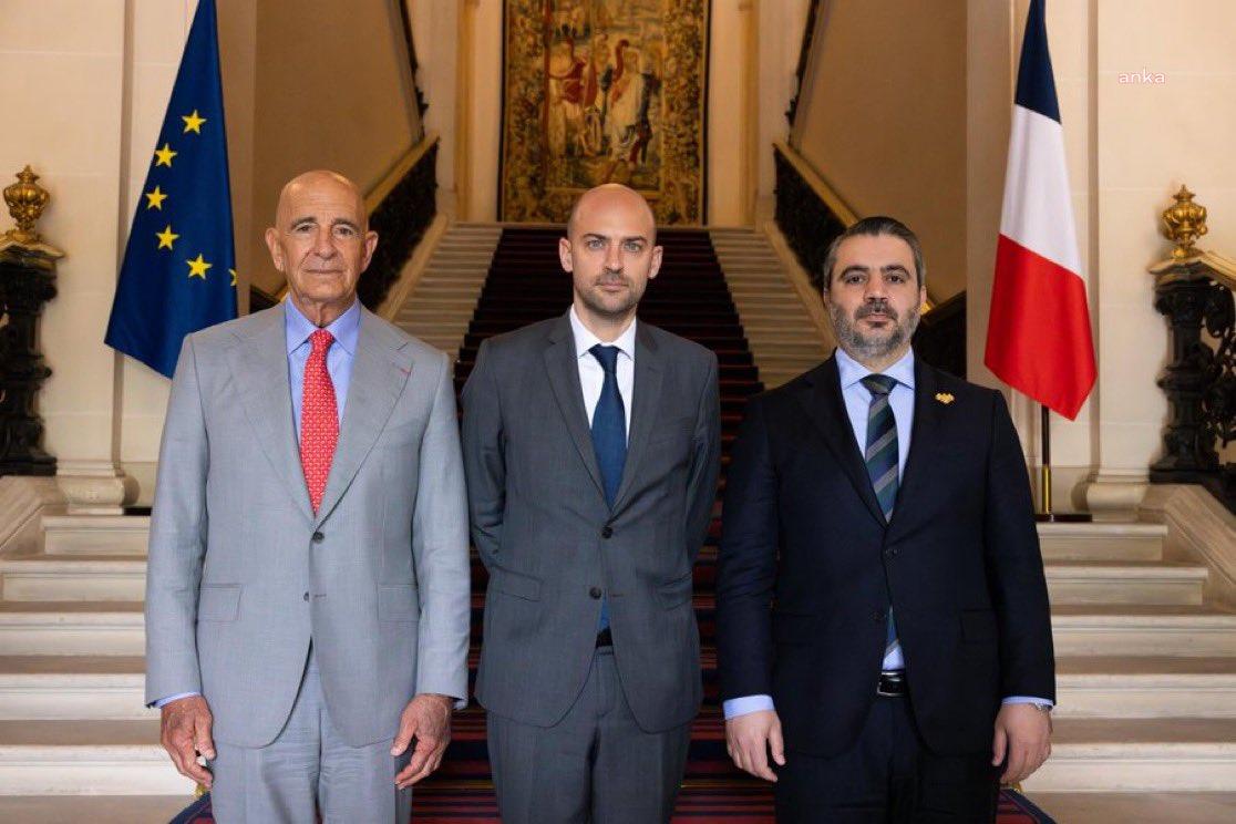 Fransa Dışişleri Bakanı Barrot, Suriye Dışişleri Bakanı Şeybani ve ABD'nin Suriye Özel Temsilcisi Barrack, Paris'te bir araya geldi