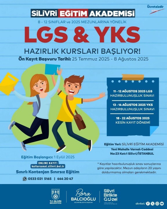 Silivri Belediyesi’nden LGS ve YKS’ye hazırlanan öğrencilere ücretsiz kurs