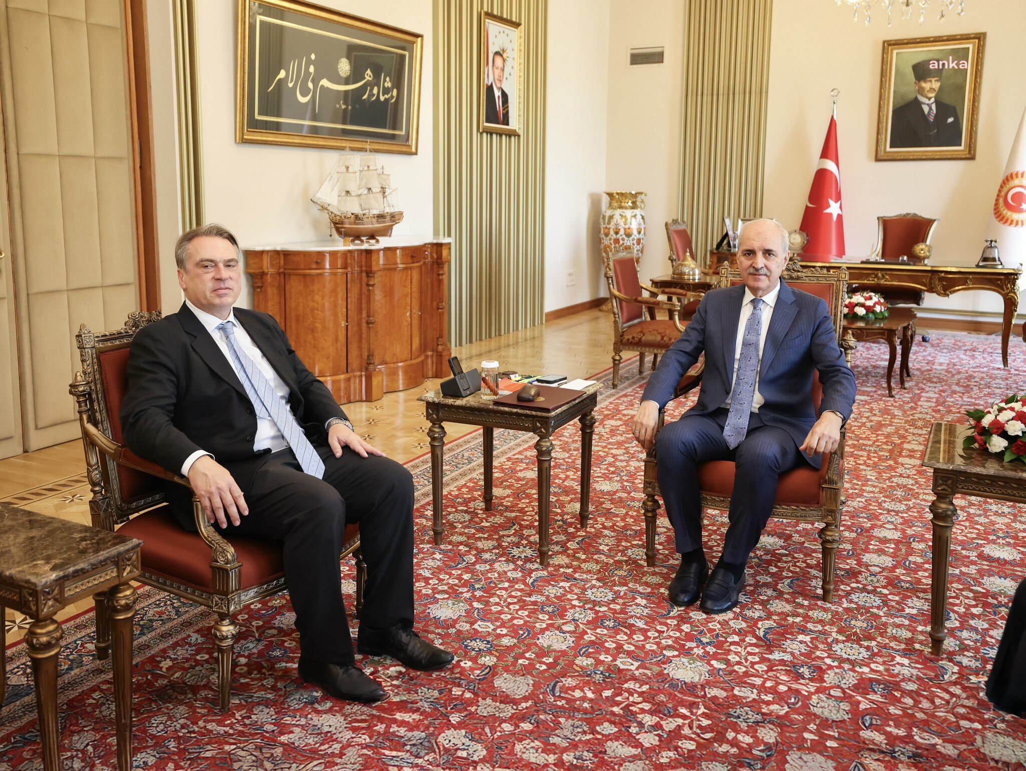 Numan Kurtulmuş, AB Türkiye Delegasyonu Başkanı Büyükelçi Thomas Ossowski'yi kabul etti