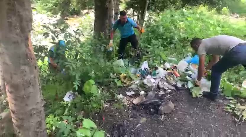 Ortahisar Belediyesi'nden Sümela Manastırı’nın etrafında temizlik çalışması