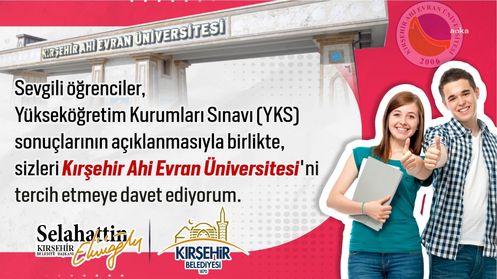 Kırşehir Belediyesi, gençleri tercih döneminde de yalnız bırakmıyor