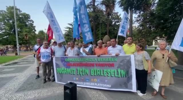 Samsun'da orman yangınları protestosu: Yanan ormanların yeniden ağaçlandırılması anayasal zorunluluk