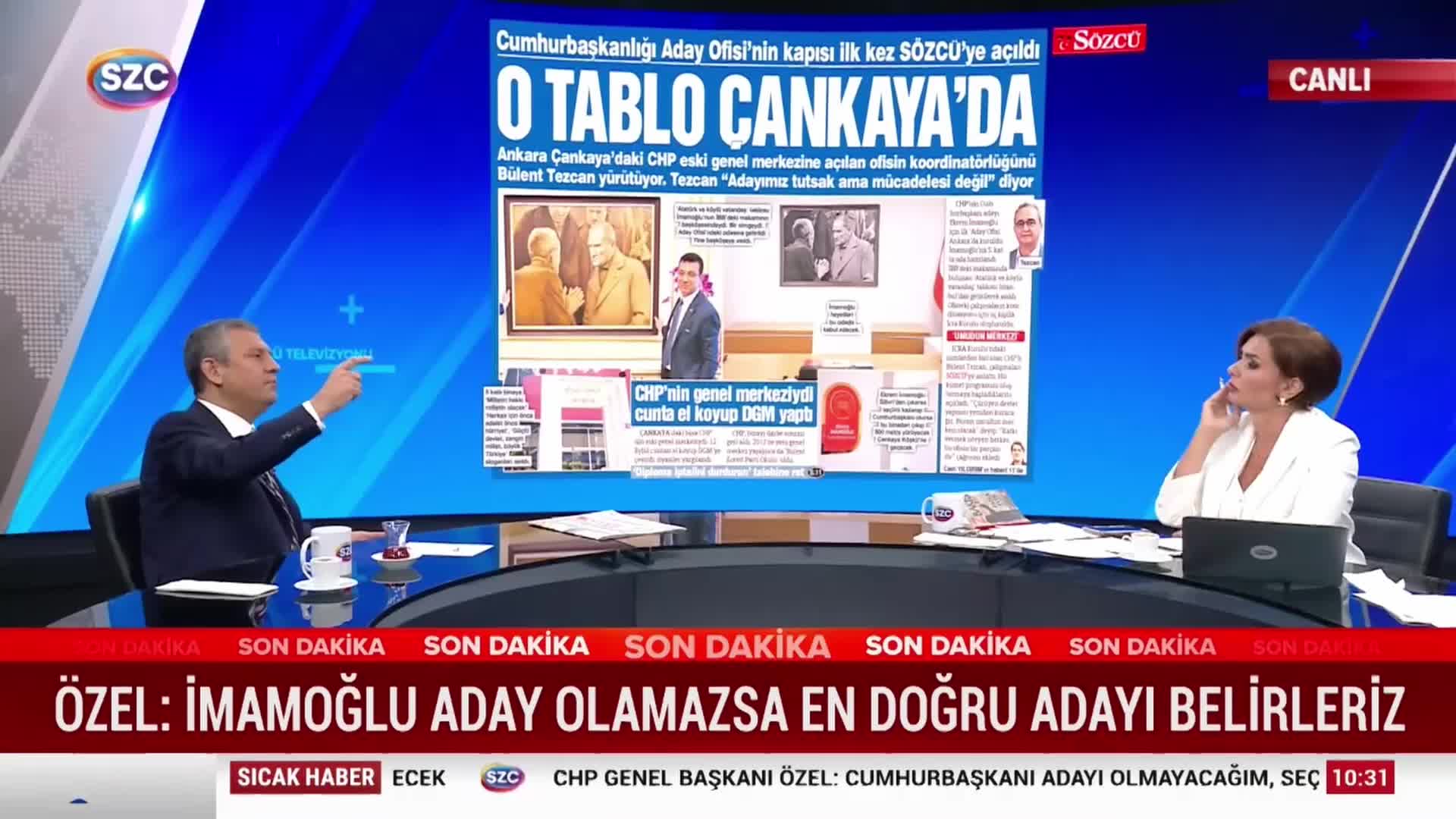 Özgür Özel SZC TV canlı yayınında konuştu: "Kurultay davası ya reddedilir ya ileri tarihe ertelenir"