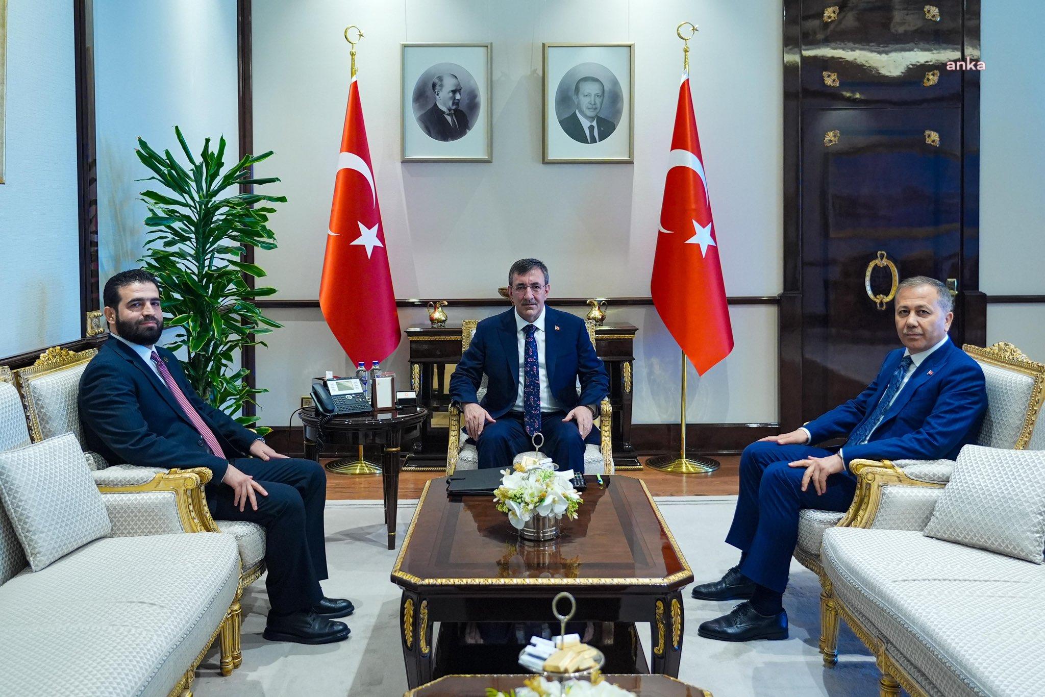 Cevdet Yılmaz ve Ali Yerlikaya, Cumhurbaşkanlığı'nda Suriye İçişleri Bakanı Hattab ile bir araya geldi