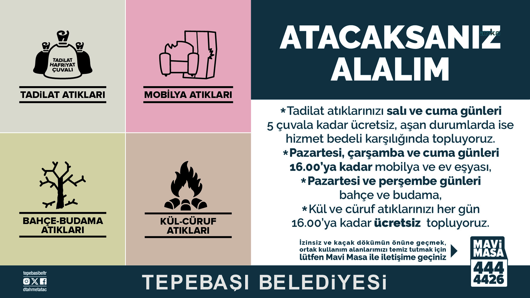 Tepebaşı Belediyesi’nden evlerden atık toplama hizmeti