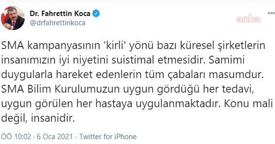 SMA’LI AİLELERDEN BAKAN KOCA’YA: “BİZLER DOLANDIRICI DEĞİLİZ, YOLUMUZU KESMEYİN”