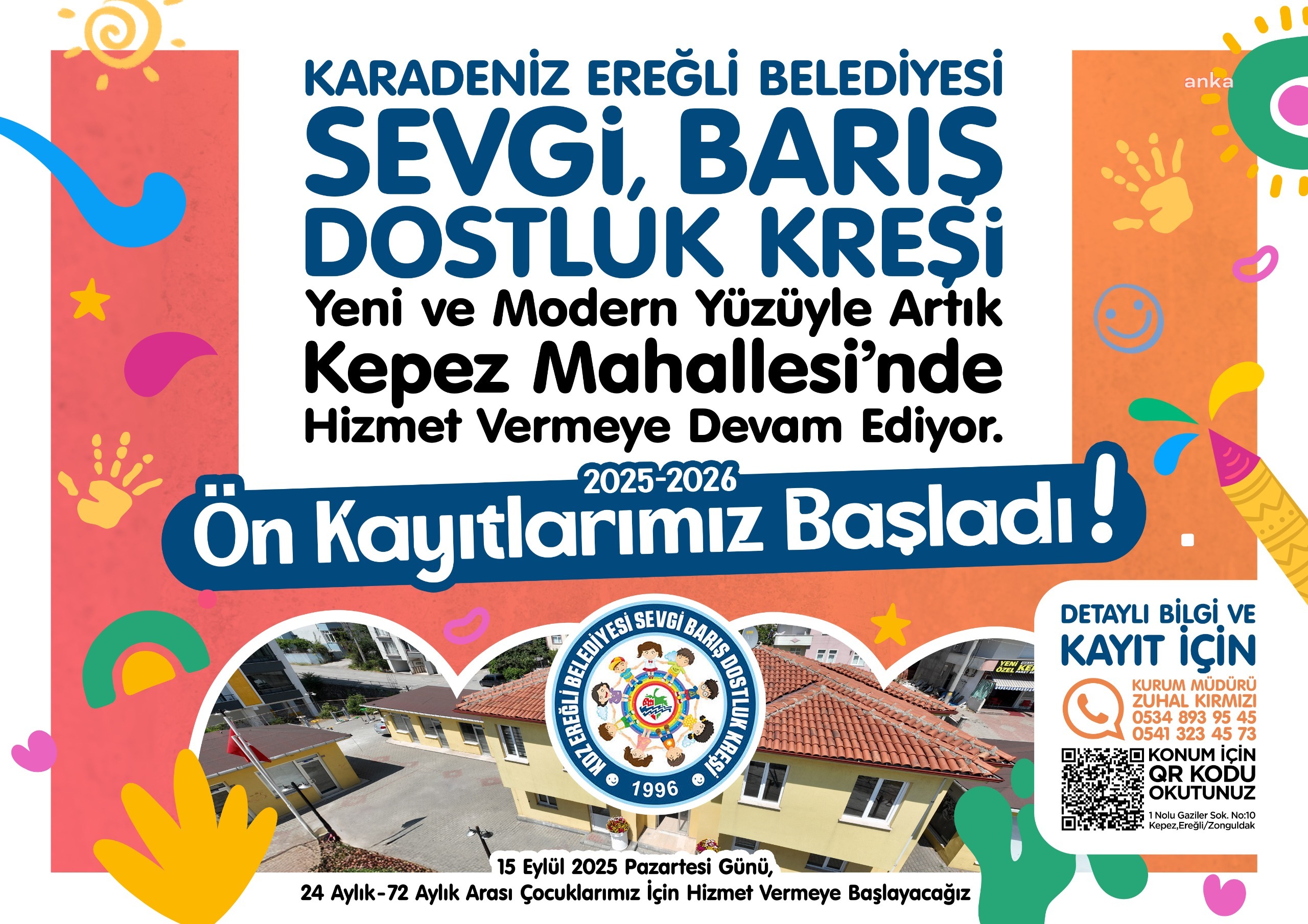 Karadeniz Ereğli'de Sevgi, Barış, Dostluk Kreşi yenilenen yapısıyla hizmet vermeye başladı