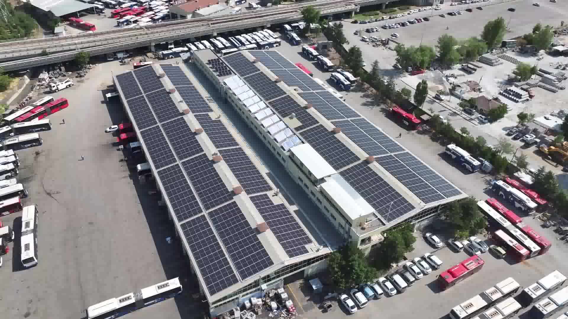 Ankara Büyükşehir Belediyesi'nden Macunköy Otobüs Bakım-Onarım Atölyeleri'ne güneş enerjisi santrali