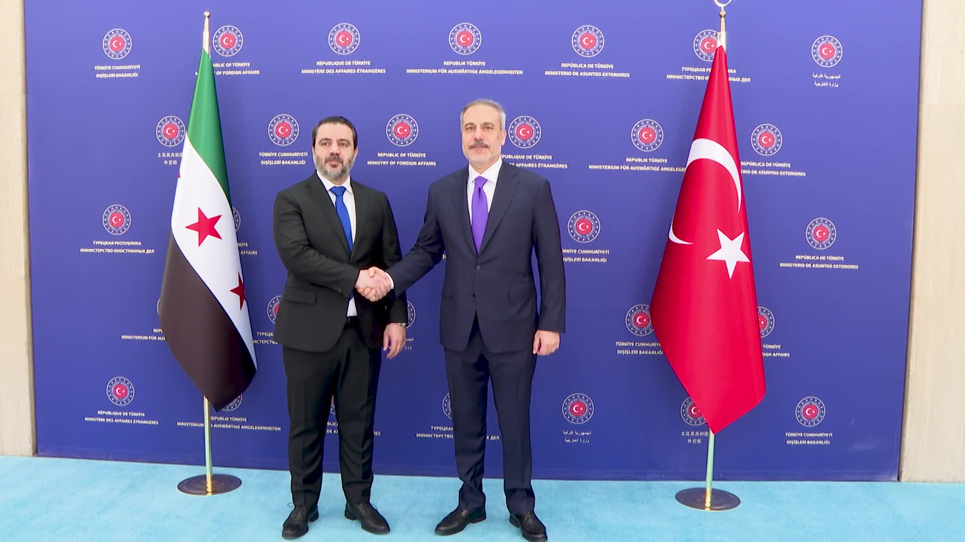 Bakan Fidan, Suriye Dışişleri Bakanı Şeybani, Savunma Bakanı Kasra ve İstihbarat Başkanı Seleme ile bir araya geldi