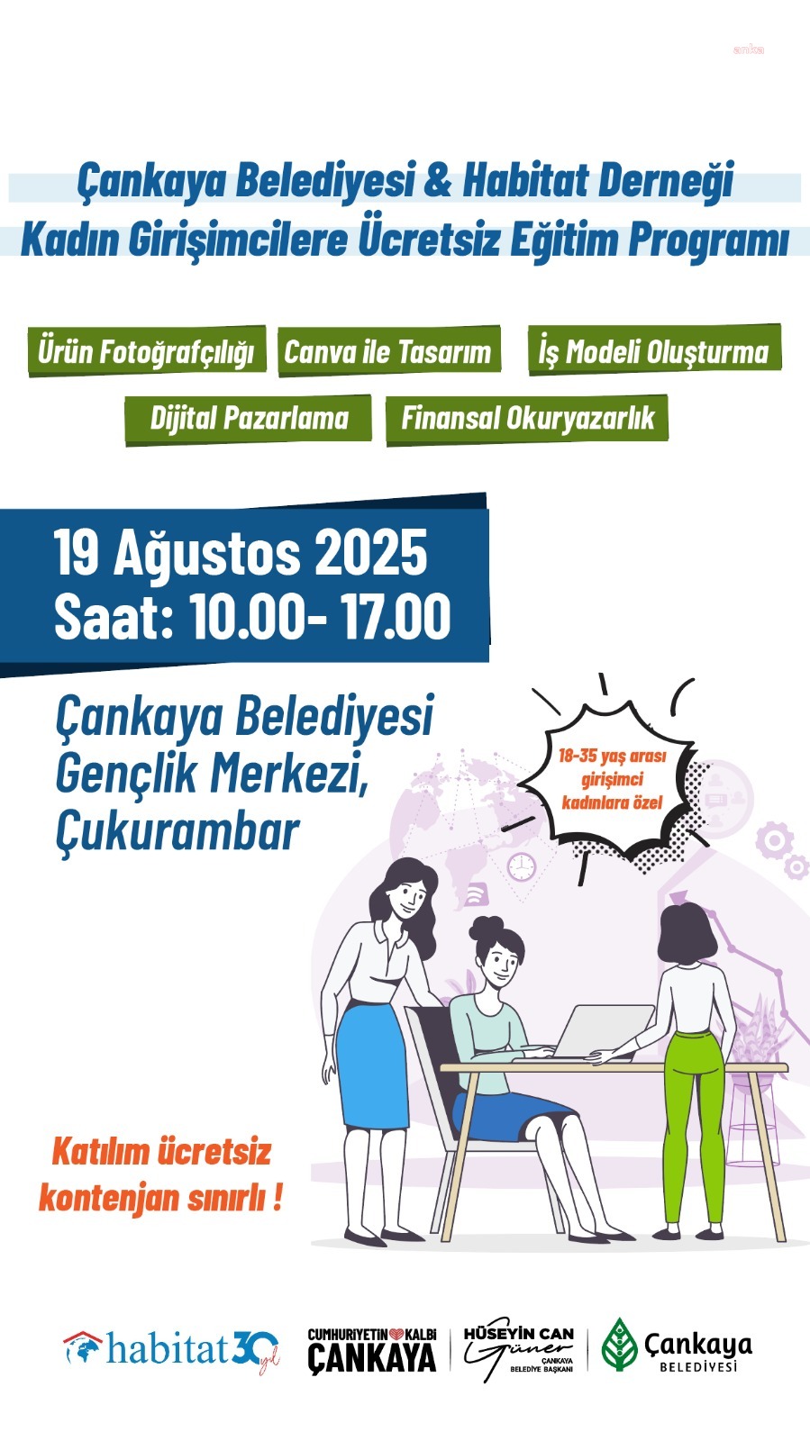 Çankaya Belediyesi'nden kadınlar için “Temel Girişimcilik” eğitimi