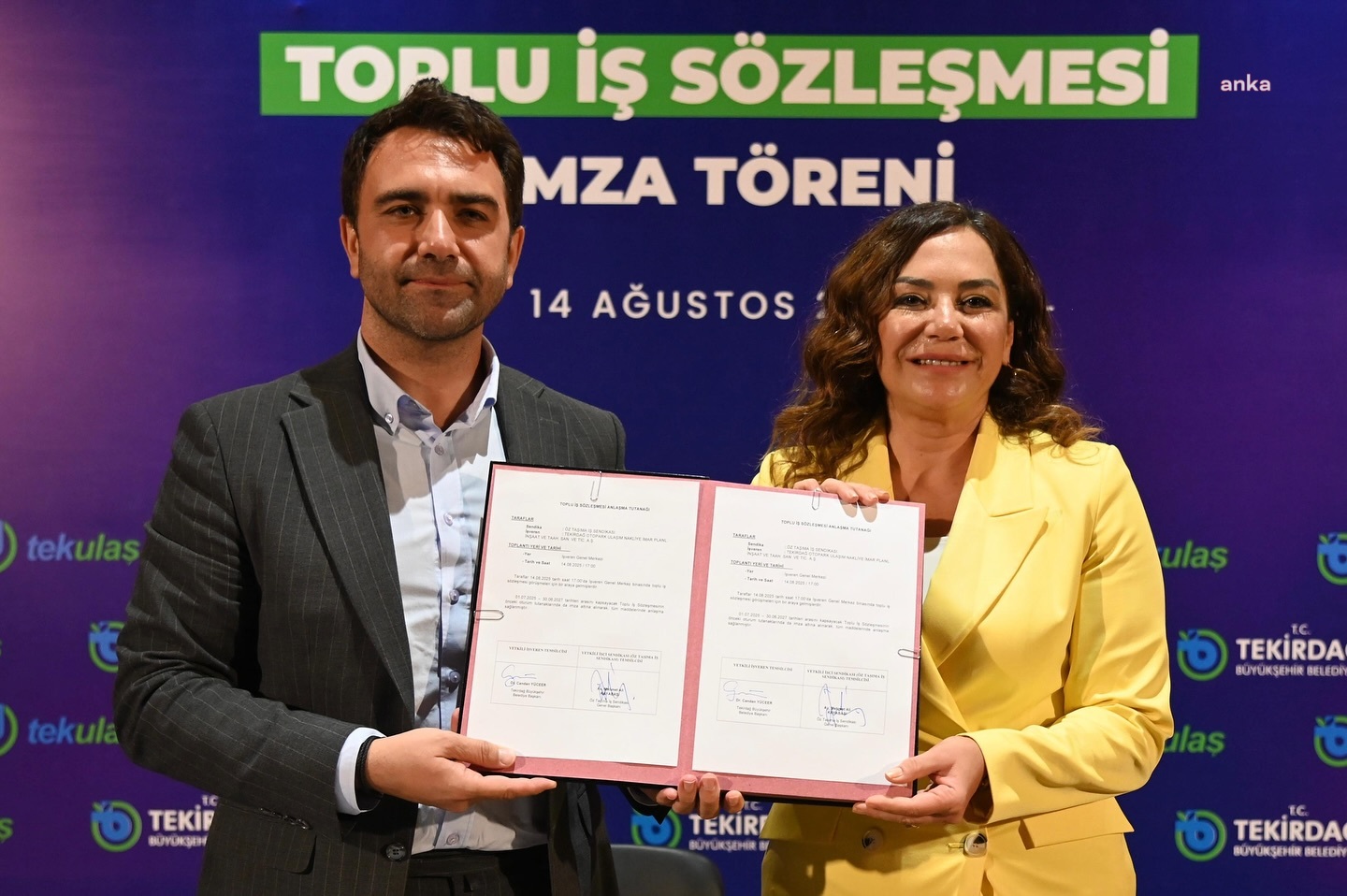 Tekirdağ Büyükşehir Belediyesi ile Öz Taşıma İş Sendikası arasında TEKULAŞ çalışanları için toplu iş sözleşmesi imzalandı